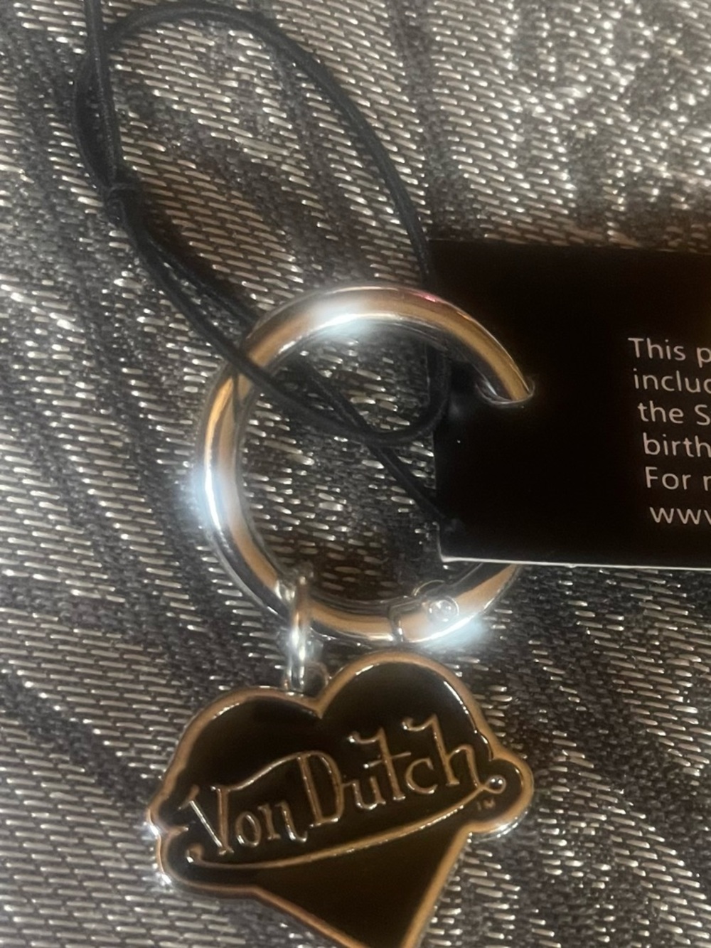 Von Dutch Black Heart Key & Card Holder Charm